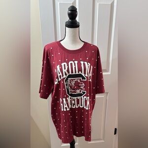 SC Gamecocks Oversized Rhinestone Tee